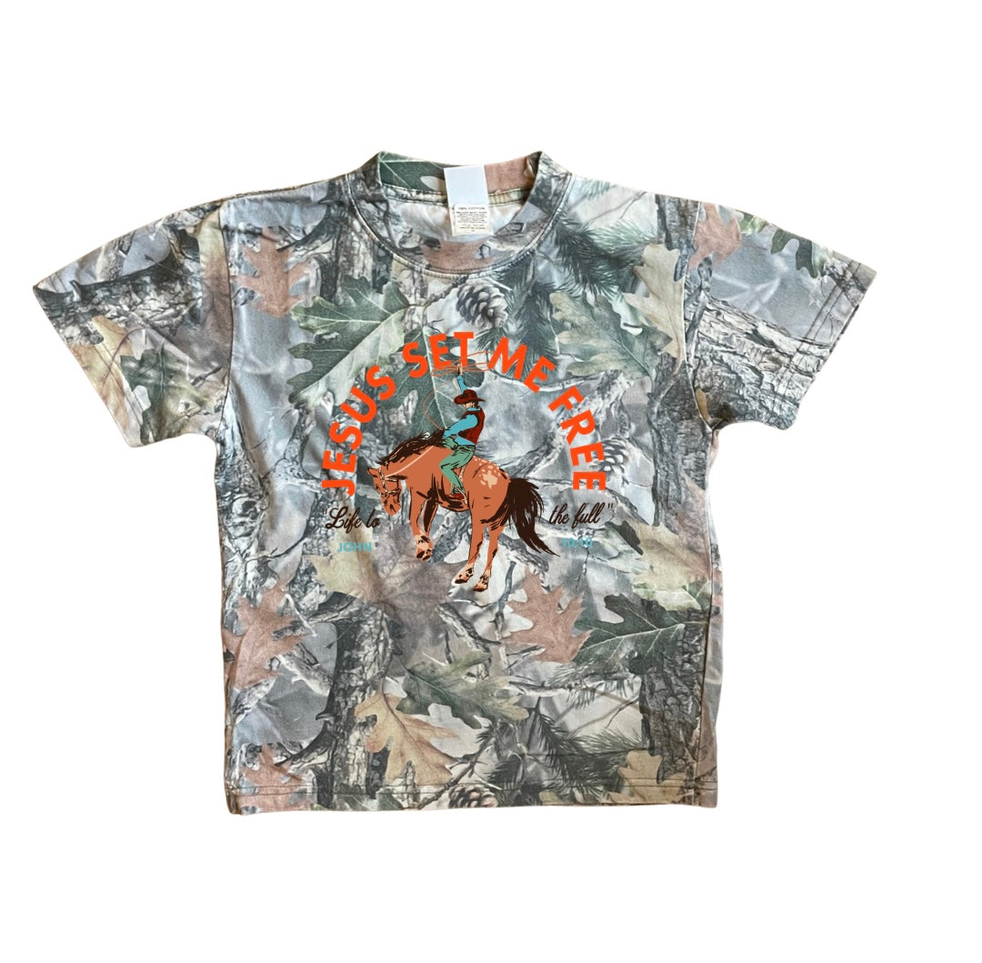 Jesus Set Me Free Kids Camo