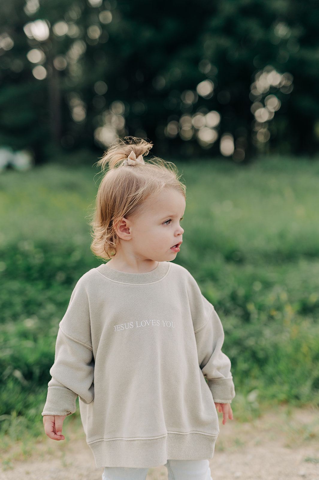 Jesus Loves You Crewneck in Beige