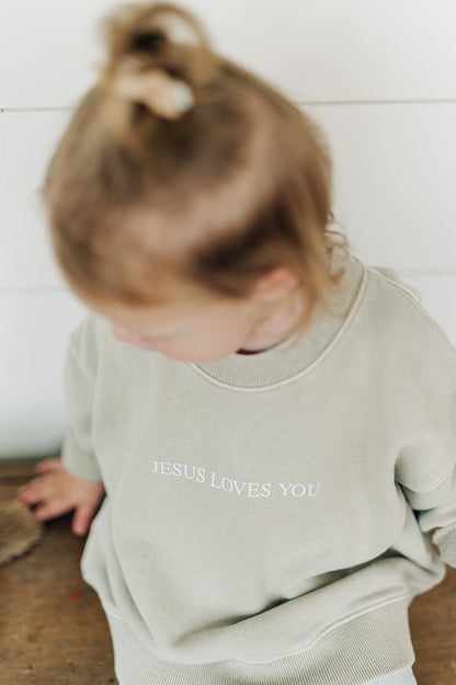 Jesus Loves You Crewneck in Beige