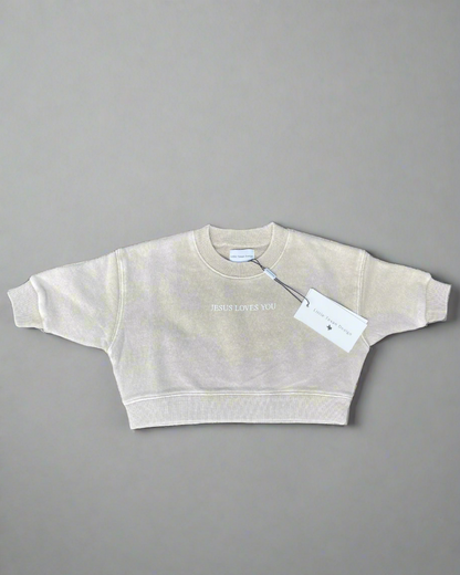 Jesus Loves You Crewneck in Beige
