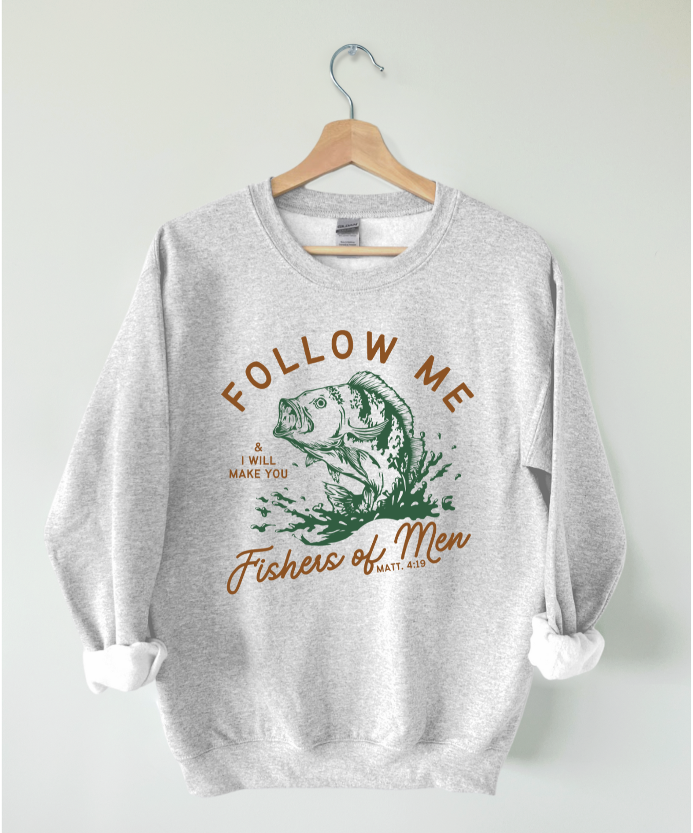 Fishers of Men Adult Crewneck- Ash